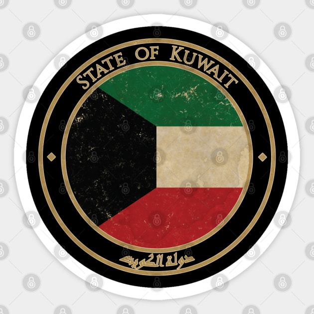 Vintage State of Kuwait Asia Asian Flag Sticker by DragonXX